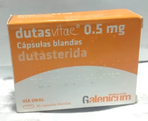 Caja de Dutasvitae 0.5 mg, dutasterida, cápsulas blandas, 30 cápsulas blandas, vía oral, Galenicum